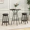 thumbnail image 4 of Costway 29" Counter Height Stools Set of 4 with 360° Swivel Round Seat & Footrest, 4 of 8