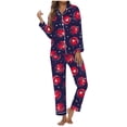 thumbnail image 1 of HNMKIU Comfortable Sleepwear Set Womens Christmas Snowman Pattern Cozy Long Pajama Sleep Set, 1 of 4