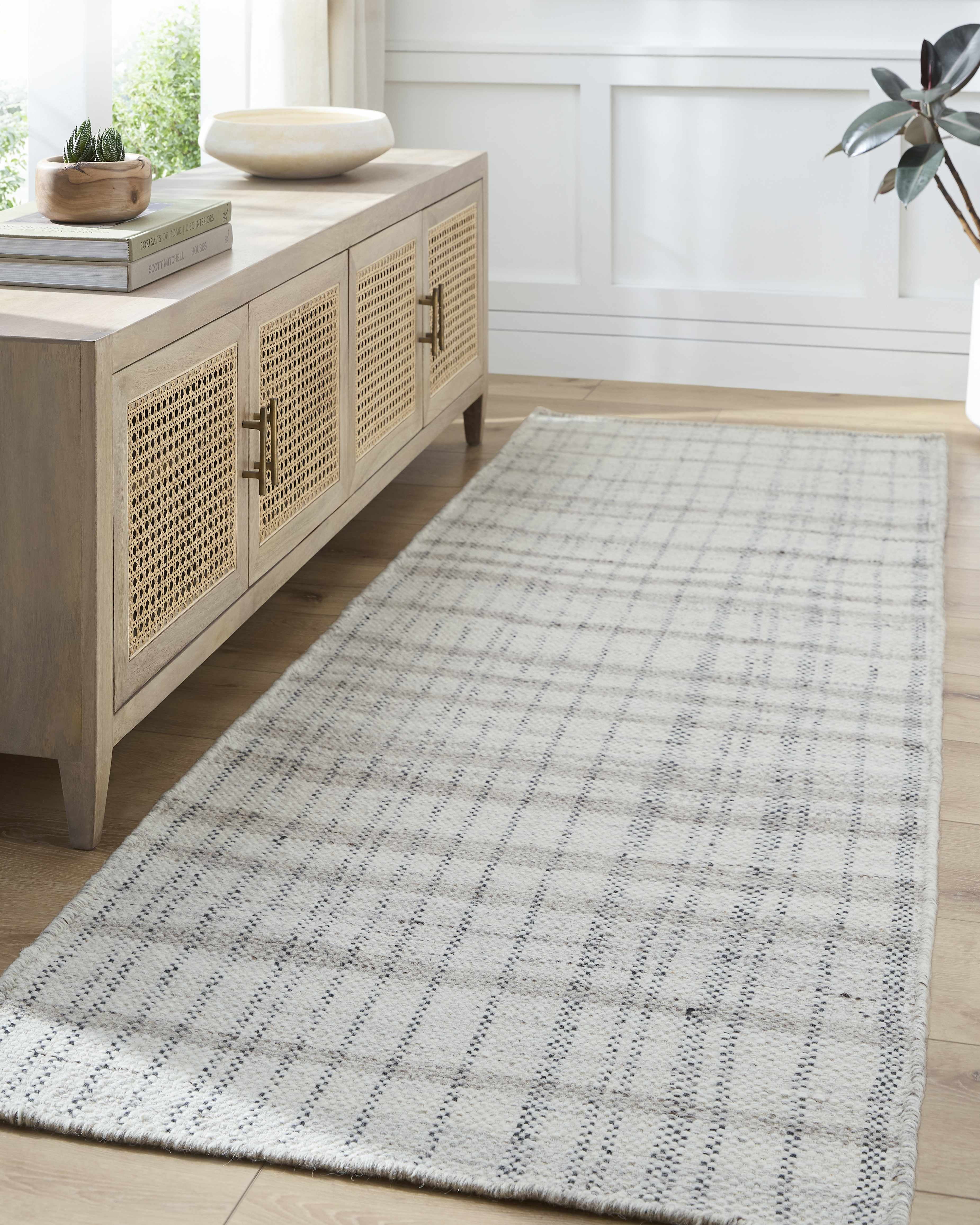 Hauteloom Nissa Wool Living Room, Bedroom Area Rug - Traditional, Transitional - Ivory, Charcoal, Slate Gray - 2' x 3'