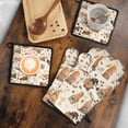 thumbnail image 5 of Fall Gnomes with Autumn Leaves Pattern Kitchen Oven Mitt and Pot Holder Sets 4 Pcs for Baking, Cooking and Grilling, Heat Resistant Up To 392 °F, 5 of 7