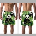 thumbnail image 3 of luoweisi Men's Beach Shorts Quick Dry Swim Trunks with Mesh Lining Panda M, 3 of 5