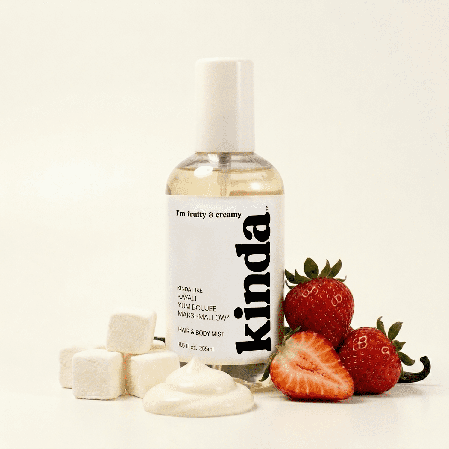 Kinda Fruity & Creamy Hair & Body Mist, Inspired by Kayali Yum Boujee Marshmallow, 8.6 fl oz