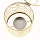 thumbnail image 4 of Portavelas decorativo de metal con diseño floral calado para velas pequeñas. Un oro, 4 of 9