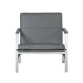 thumbnail image 3 of Studio Designs Home Atlas Modern Bonded Leather and Metal Accent Chair in Gray/Chrome, 3 of 6