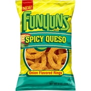 Funyuns Spicy Queso Onion Flavored Rings Snacks, Shelf-Stable 6 oz Bag