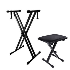 Stusgo Adjustable Keyboard Stand and Piano Bench Set
