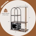 thumbnail image 3 of Costway 47" Large Cat Tree Tower with Top Perch Cat Bed Cat Condo Scratching Posts Indoor Black, 3 of 10