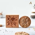 thumbnail image 2 of Cortador de galletas de madera, molde en relieve, herramienta de decoración artesanal, rosa, 2 of 5