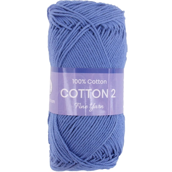 Threadart 100% Pure Cotton Crochet Yarn Size 2 | 50 gram Skeins |165 yds per Skein | Fine #2 | Periwinkle | Color 3548
