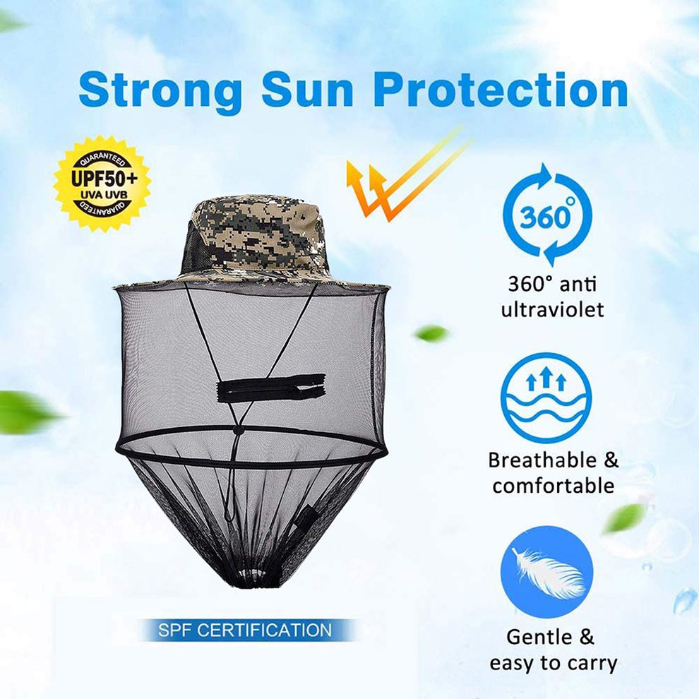 Mosquito Cap Midge Fly Bug Insect Bee Hat With Net Mesh Head Face