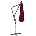thumbnail image 4 of CorLiving Solward 10ft Tilting Cantilever Patio Umbrella with Steel Frame and 6 Support Arms, Wine Red, 4 of 7