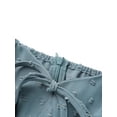 thumbnail image 6 of Franhais Women Summer Dress, Short Puff Sleeve Jacquard Dot Plain Low Cut Short Dress, Ladies High Waist Ruffle Hem Outfits, 6 of 9