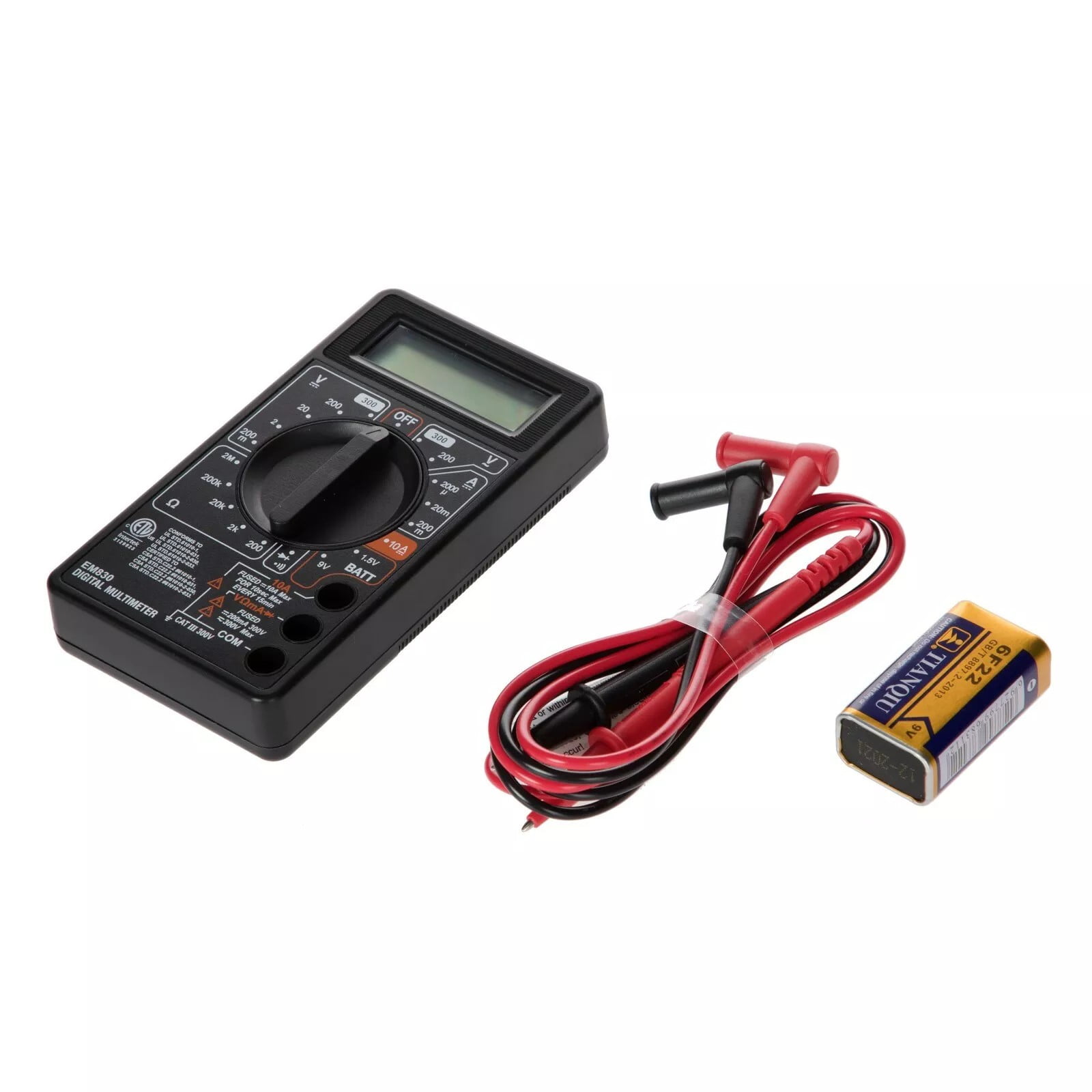 Digital Multimeter Voltage and GFCI Outlet Continuity Electrical Tester Kit in Carry Pouch