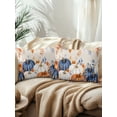 thumbnail image 2 of Outdoor Pillows Waterproof, Orange Blue Fall Bedding Throw Pillows with Insert for Couch Sofa Bed, Thanksgiving Pumpkin Botanical Maple Leaf 12x20 Inch Pillowcases Decorative Patio Pillow Set of 2, 2 of 8