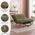 thumbnail image 2 of OMNIBERG 57"‌ Oversized Chaise Rocking Lounge Chair with Solid Wood Base, Plush Corduroy Beanbag Rocking Sofa Chair, Cozy Cloud Accent Chair Lounger for Bedroom Living Room, Green, 2 of 8