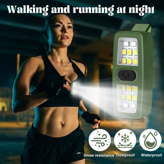 Multifunctional Safety Light Clip On Running Lights, Safety Bike Light, for Runners Dogs Bikes Walking, Green