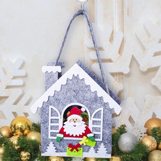 Regalo de Navidad Casa de Papá Noel Caramelo Bolsa de mano Colgante Decoración Suministros para fiestas (B) Wdftyju Para estrenar