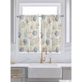 thumbnail image 2 of Kitchen Curtains 54 Inches length, Nautical Coastal Window Treatment Curtain Drapes, Vintage Beach Coral Starfish Shell Thermal Insulated Drapes for Basement Hotel RV, 42"x54", 2 Panels, 2 of 7