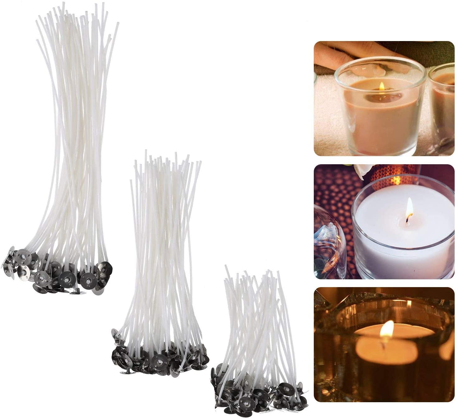 Fish 100PCS/Set White DIY Candle Wick Cotton Core Candle Making Tool Art Candles Pre Waxed Accessories Decor 