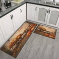 thumbnail image 3 of 2 Pieces Of Kitchen Rugs and Mats Non Skid Washable Fall (114) Kitchen Mat,Floor Cushion Waterproof Rug,Rubber Backed Area Rugs for Laundry 47*17+30*17, 3 of 7