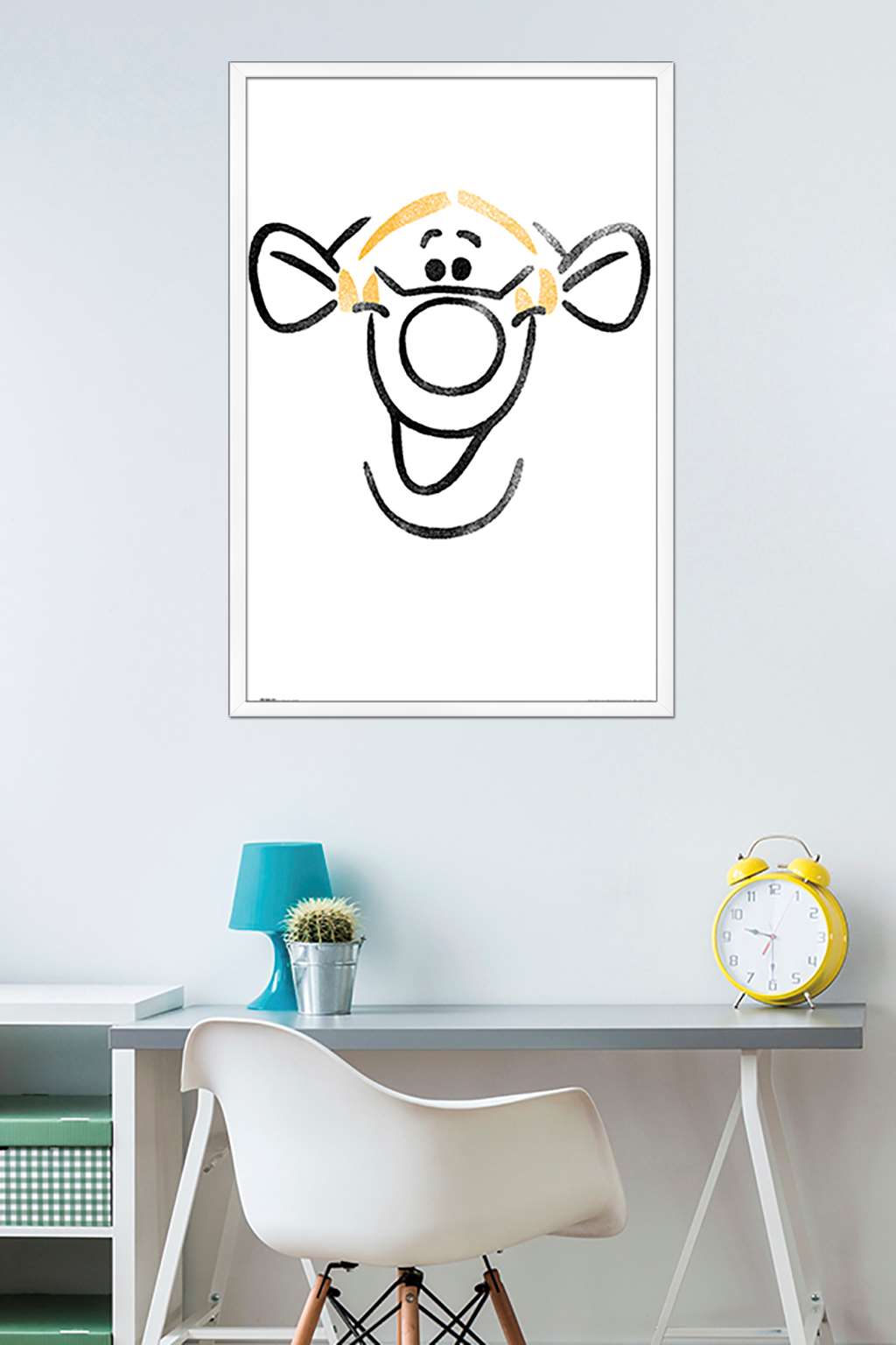 Disney Winnie The Pooh - Tigger - Face Wall Poster, 22.375" x 34", Framed