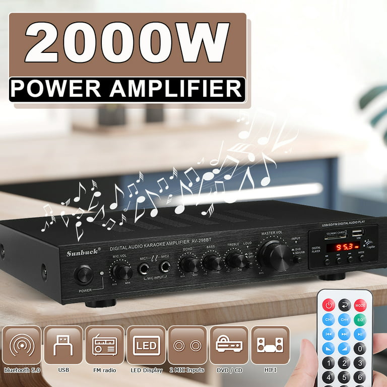 1200w 220v Bluetooth Amplificador Hifi Digital Amplificador 33bt Stereo Led  Digital Audio Amplifier Au