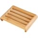 thumbnail image 1 of Jabonera rectangular de madera natural, soporte para platos, contenedor de bambú para cocina, esponja purificadora de jabón, 12,5 x 8 x 2 cm, 1 of 5