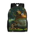 thumbnail image 1 of Vsdgher Intellectual Frog Pond Print Backpack - Travel,or Work Bookbag with 15-Inch Laptop Sleeve and Dual Water Bottle Pockets, 1 of 8