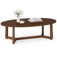 thumbnail image 1 of Costway 46” Oval Coffee Table with Thickened Top & Solid Rubber Wood Frame for Living Room Walnut, 1 of 10