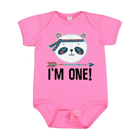 

Inktastic First Birthday Panda Bear 1 Year Old Gift Baby Boy Bodysuit
