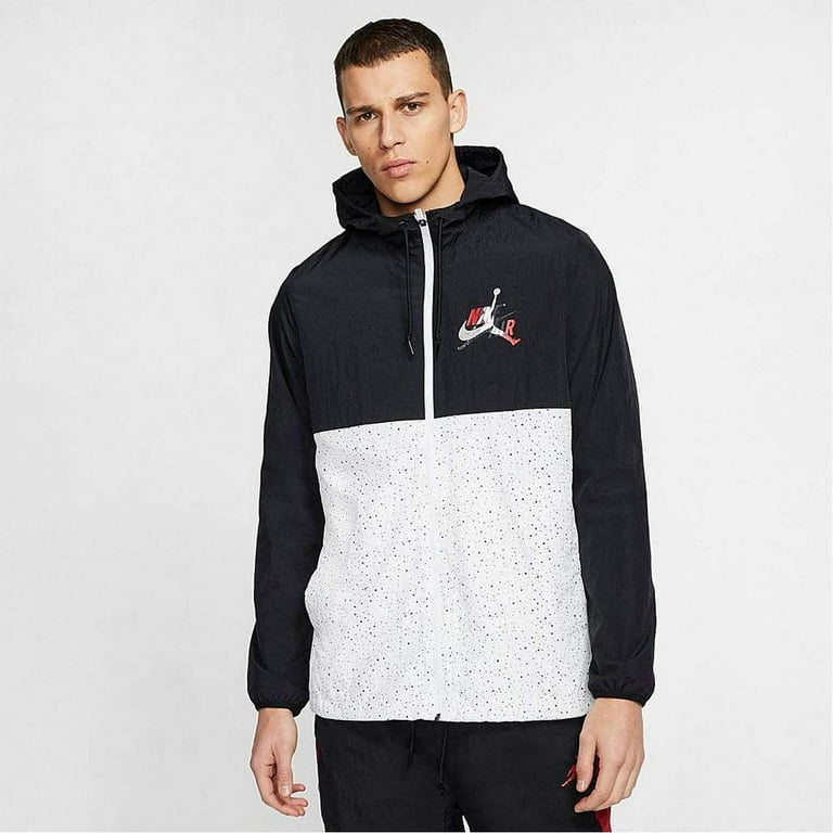 Jordan Mashup Jumpman Classics Windrunner Mens Active Hoodies Size Xl Color Black White