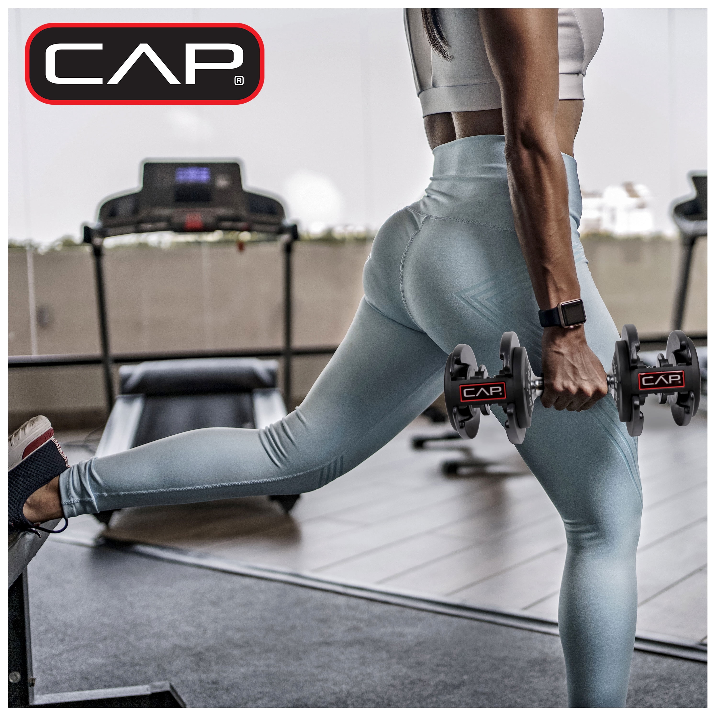 CAP Barbell 5-in-1, 25lb ADJUSTABELL® Dumbbell, (5 10 15 20 25 lb) in 5lb Increments