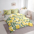 thumbnail image 2 of jejeloiu Sunny Floral 7 Pieces Full Size Bedding Sets For Girls,Vibrant Pattern Full Size Bed in a Bag,Yellow Green,Light Gray Reversible, 2 of 7