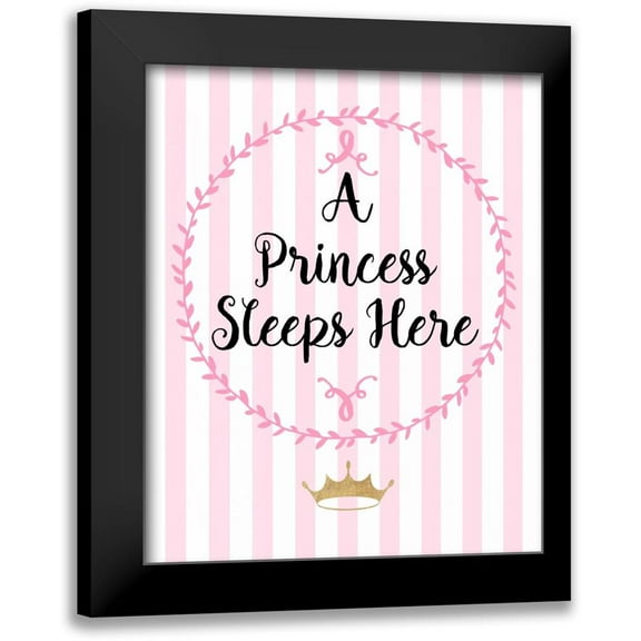 Dos Santos, Bella 12x14 Black Modern Framed Museum Art Print Titled - A Princess Sleeps Here