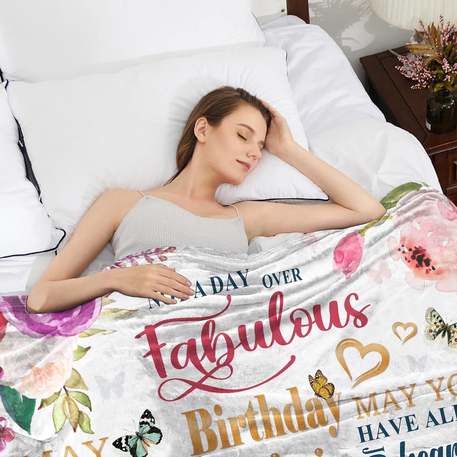 Happy Birthday Gifts For Women Blanket Birthday Queen - Best Birthday Decorations For Friends/Mom/Wife/Sister - Gifts For Women Birthday Unique, Happy Birthday Gift Ideas Throw Blankets