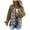 Brown, variant on jsaierl Women Jean Jacket Long Sleeve Button Down Plaid Oversized Denim Shacket Jackets