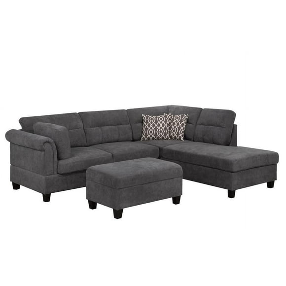 Arlo Sectional with Ottoman, Grey