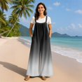 thumbnail image 4 of Women's Summer Ombre Gradient Jumpsuit, Casual Wide Leg Bib Overalls with Pockets, Loose Fit Sleeveless Boho Rompers Long Pants, 4 of 7