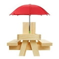 thumbnail image 2 of Squirrel Picnic Table Feeder, Squirrel Picnic Table Scratch Resistant Wooden Durable  for Outdoor Natural Wood Color,Natural Wood Color with Red Umbrella, 2 of 8