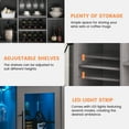 thumbnail image 3 of Acekid Wine Bar Cabinet with LED Light, Home Coffee Cabinet with Wine & Glass Rack, Kitchen Buffet Sideboard with Storage, Liquor Cabinet for Dining Room, 3 of 8