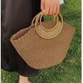 thumbnail image 6 of Kukuzhu Summer Holiday Straw Bag Women Large Handmade Woven Beach Travel Handbag Tote Bag with Rattan Handle, 6 of 7