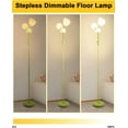 thumbnail image 3 of 69IN Dimmable Floor Lamp Art Deco Floor Lamps with  & Flower Lampshade for Girls/Kid Room Standing Lamps with 3Pcs 3000K Bulbs Stylish Design Mid Century Modern Tall Lamp-Green, 3 of 16