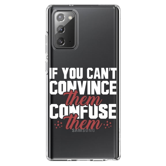 DistinctInk Clear Shockproof Hybrid Case for Galaxy Note 20 ULTRA (6.9" Screen) - TPU Bumper Acrylic Back Tempered Glass Screen Protector - If You Can't Convince Them Confuse Them