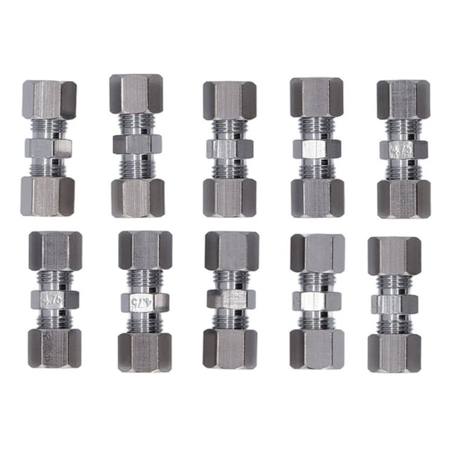 Conector de sedal de freno de cobre cromado, accesorio de tubería de freno para tubo de 4,75mm de diámetro, 10 Uds.