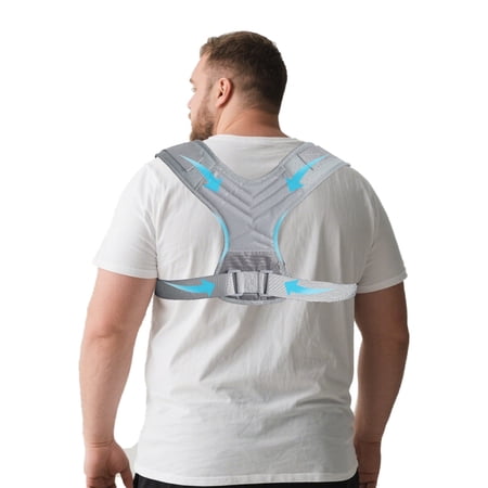 Pukitry Plus Size Back Brace, Back Brace Posture Corrector for Women, and Men, Ideally Use as Plus Size XL to XXXL Back Straps for Posture, Hydrolabs Posture Fix, Grey
