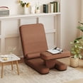thumbnail image 4 of Convertible Sleeper Sofa Chair, Adjustable Single Sofa Couch with Table Pillow, Multifunctional Folding Chair Bed for Living Rooms, Small Apartment and Studios, Brown, 4 of 9