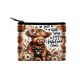 thumbnail image 2 of TOPRenddon Highlands Cow Coin Purse, Polyester Zipper Pouch for Cash Cards Keys, Minimalist Small Change Purse, Farmhouse Animal Card Holder, Portable Travel Wallet, 2 of 6