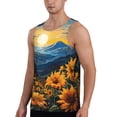 thumbnail image 2 of Uemuo Elegant Sunset Sunflower Pattern Men's Muscle Shirts Sleeveless Dry Fit Gym Workout Tank Top Lightweight Sports Tank Top Beach Tank Top, Loose-fit Sleeveless Shirt-XX-Large, 2 of 7