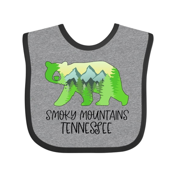 Inktastic Smoky Mountains, Tennessee Mountains and Bear Shape Boys or Girls Baby Bib