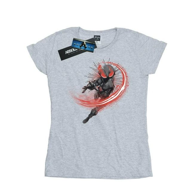 DC Comics T-Shirt en Coton Noir Manta Flash Aquaman pour Femmes